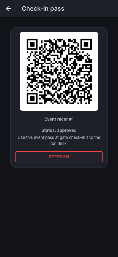 Check-in pass — mobile