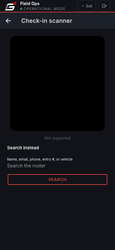 Check-in scanner — mobile