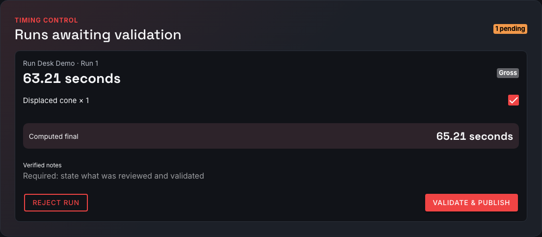 Run Desk capture, awaiting validation