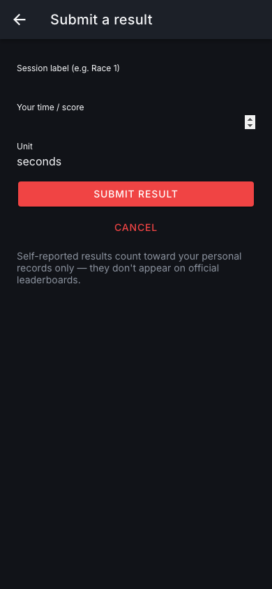 Self-report a time — mobile