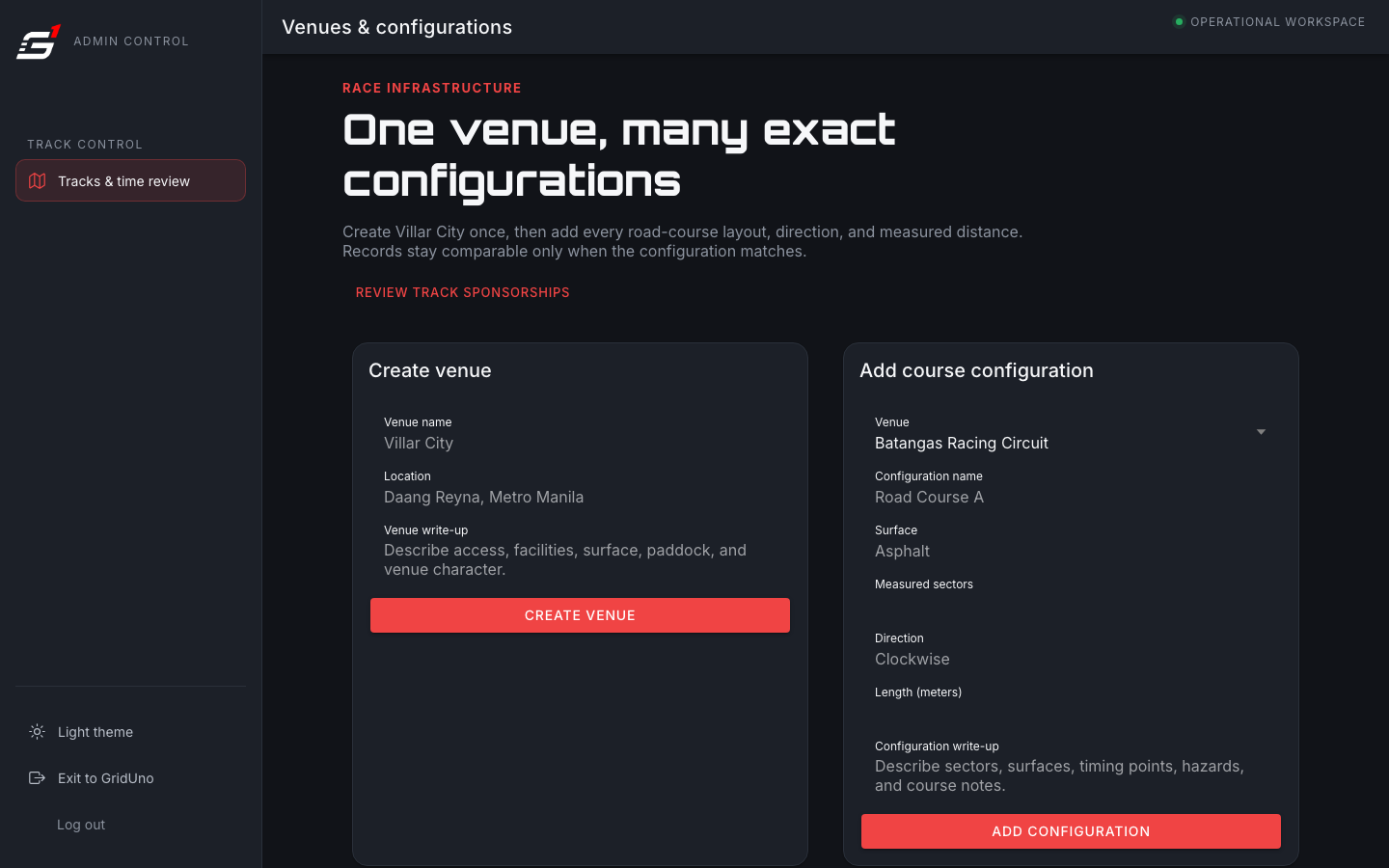 Venues & configurations
